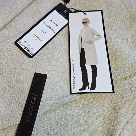 Max Sport Womens Long Cardigan Sweater Duster Knit Size L Heather Classic City - Picture 6 of 6